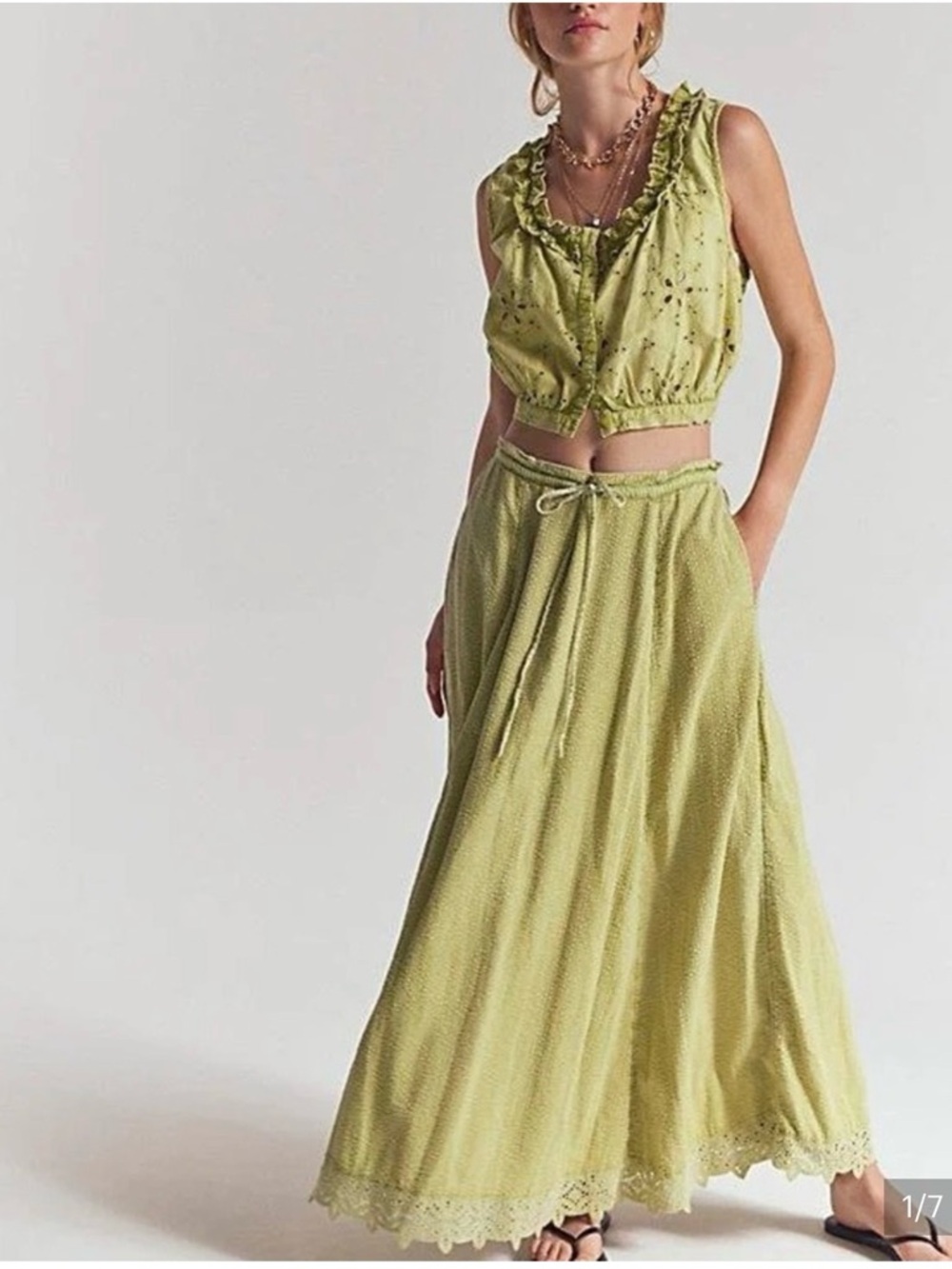 NWT FREE PEOPLE Madelyn
Cotton Maxi Skirt Set